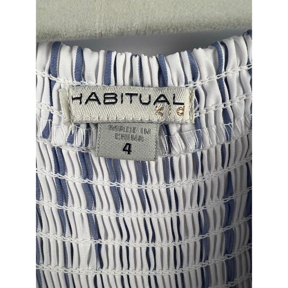 Habitual Girls Striped Bow Front Romper, Blue White, Polyester, Summer Tie Waist - Picture 11 of 14